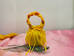 Yellow Tie Wrap Potli Bag (Pack of 10)