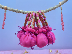 Pink Tie Wrap Potli Bag (Pack of 10)