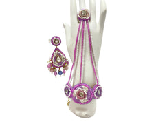 Handcrafted Multicolor Pastel Zardozi Jewellery