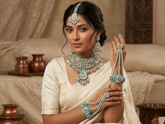 Handcrafted Pastel Blue Zardozi Jewellery