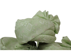 Light Green Baraati Pagdi with Self-Design (Pack of 10)