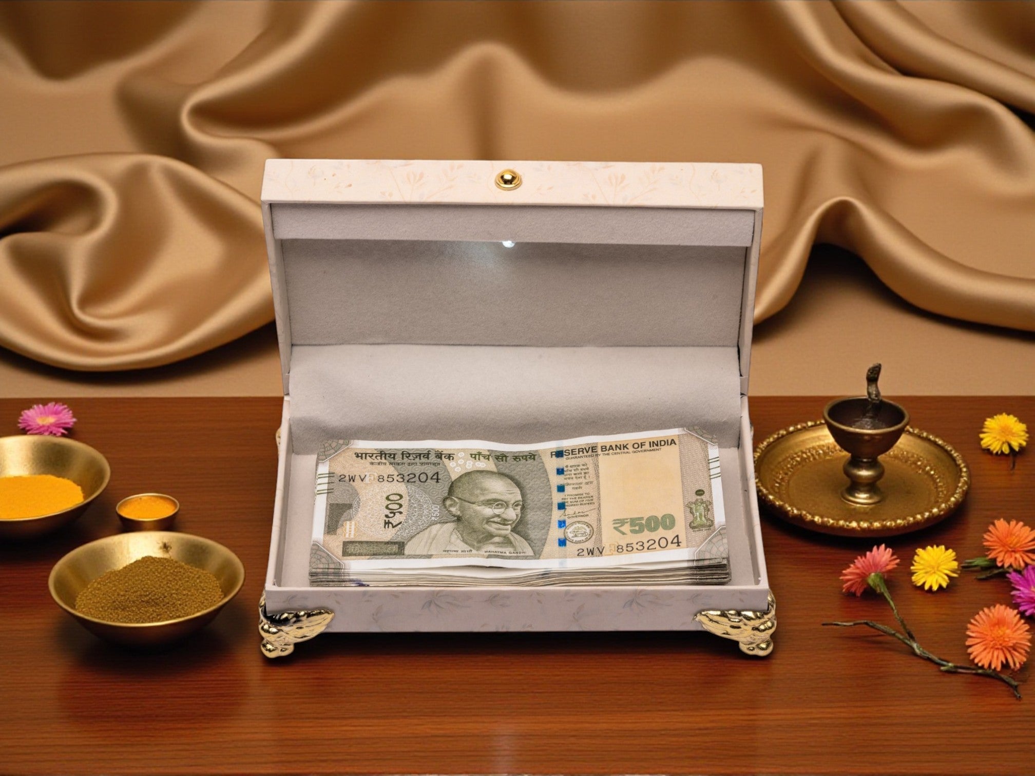 Luxury Floral Printed Cash Box