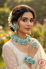 Mint Elegance Bridal Floral Jewellery