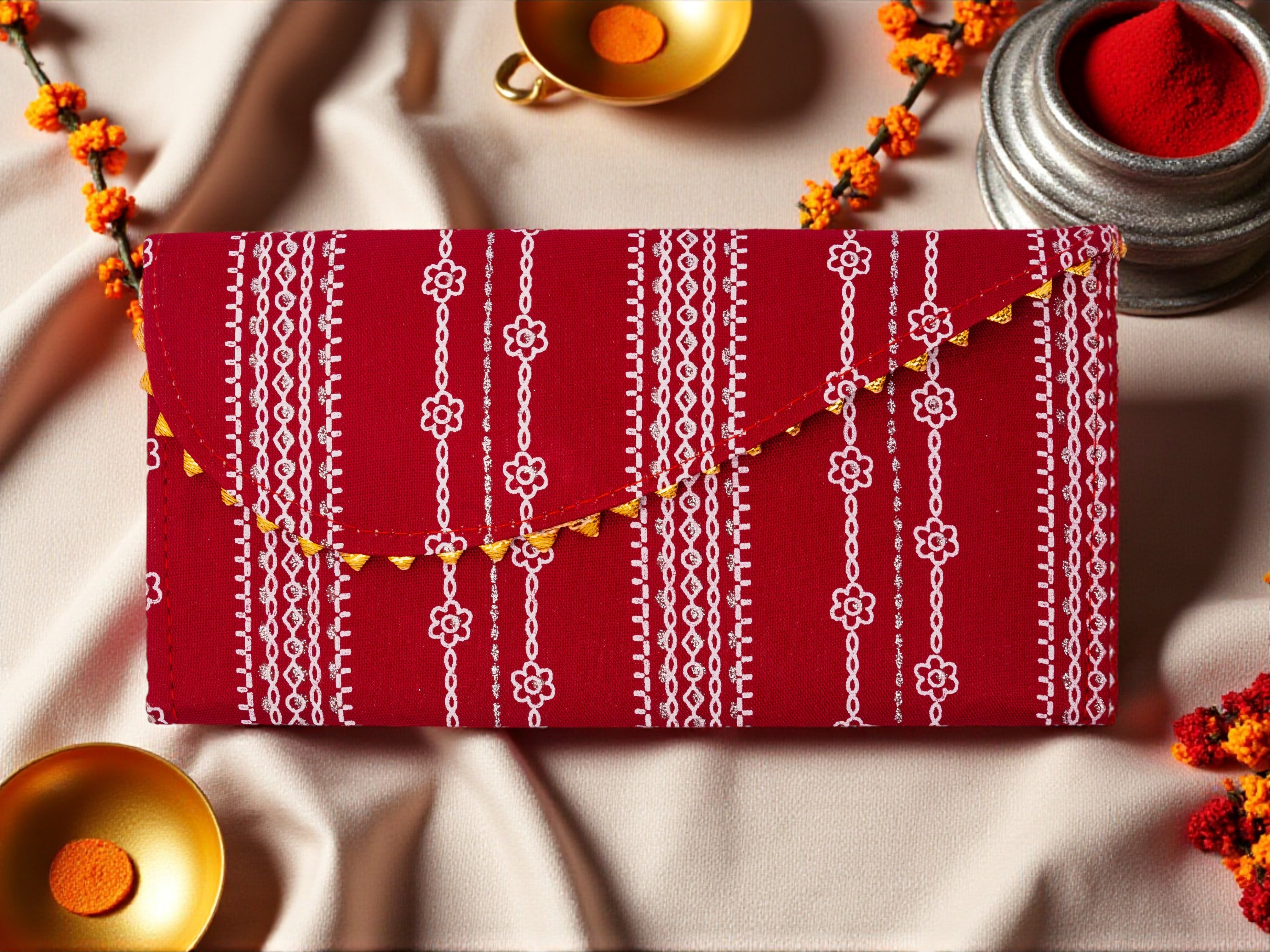 Maroon-White Shagun Envelope