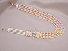 Multi-Layer Peach Bead Groom’s Mala with Shehnai Pendant