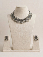 Navratri Gajraaj – Antique Oxidised Elephant Motif Necklace & Earrings Set