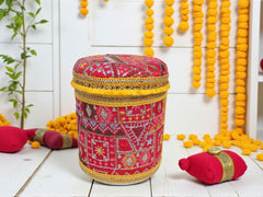 Phulkari Handcrafted box - Rani Pink