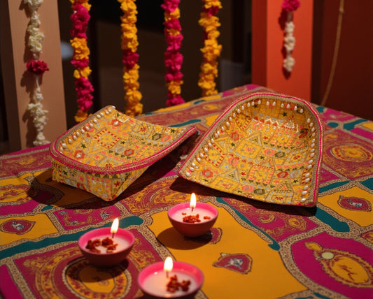 Phulkari Handcrafted Chaak - Yellow