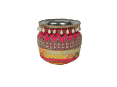 Phulkari Handcrafted Decorated Lota - yellow
