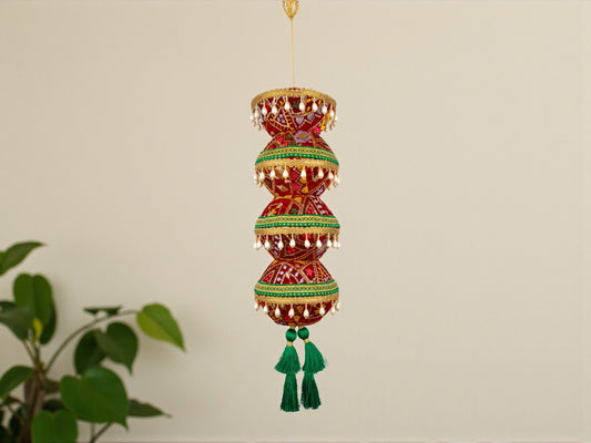 Phulkari Handcrafted manda - Maroon