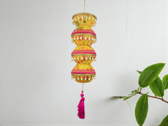 Phulkari Handcrafted manda - Yellow