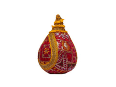 Phulkari Handcrafted nariyal - Rani Pink