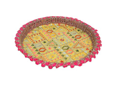 Phulkari Handcrafted Thaal - Yellow