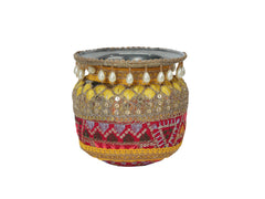 Phulkari Handcrafted Lota - Rani Pink