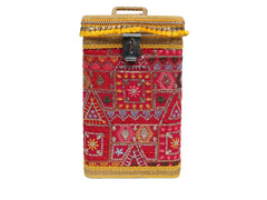Phulkari Steel Square container - Rani pink
