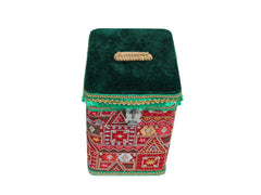 Phulkari Steel Square container - Maroon