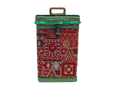Phulkari Steel Square container - Maroon