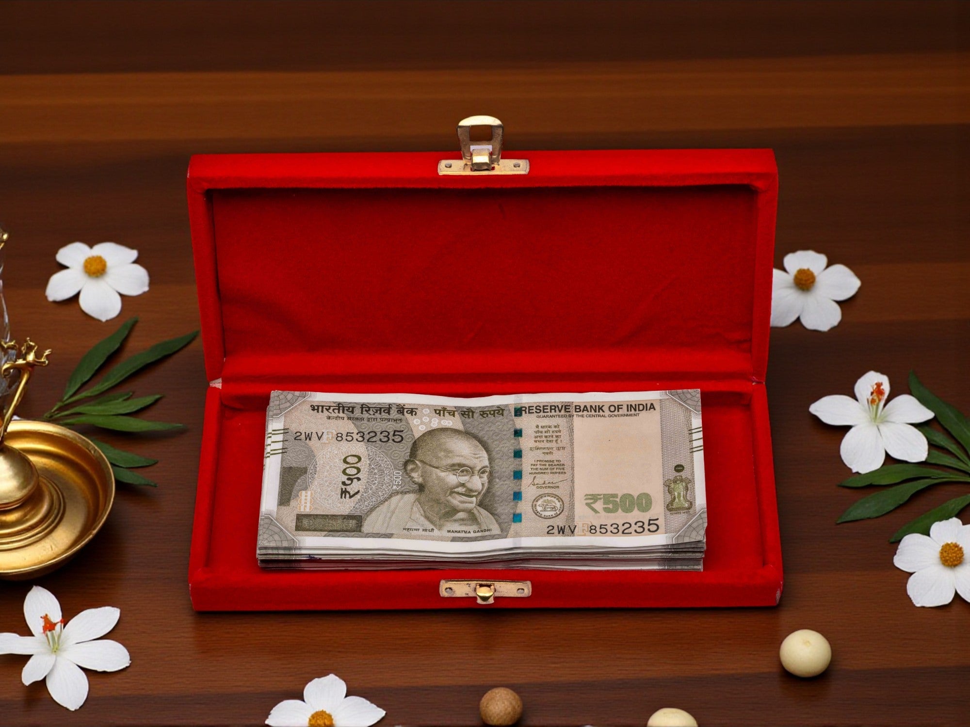 Premium Velvet Flora Cash Box