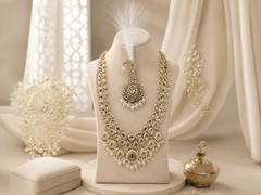 Rajsi Kundan Groom Necklace and Kalangi Set - White