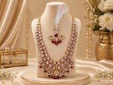 Rajsi Kundan Groom Necklace and Kalangi Set - Red