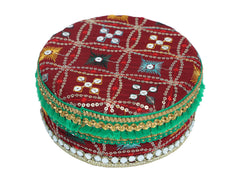 Rajwada Handcrafted Laddoo Box - Maroon
