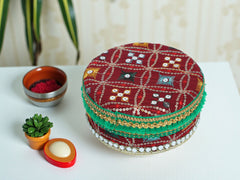 Rajwada Handcrafted Laddoo Box - Maroon