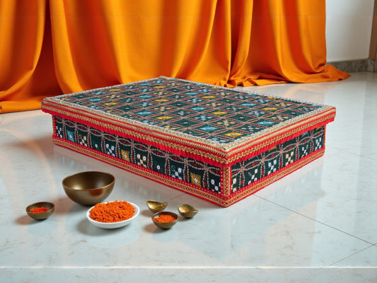 Rajwada Handcrafted Chowki - Green