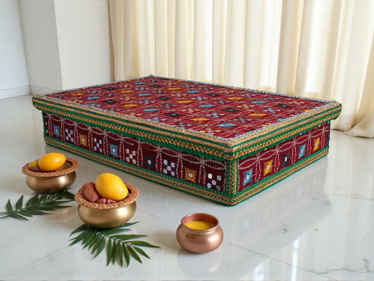 Rajwada Handcrafted Chowki - Maroon