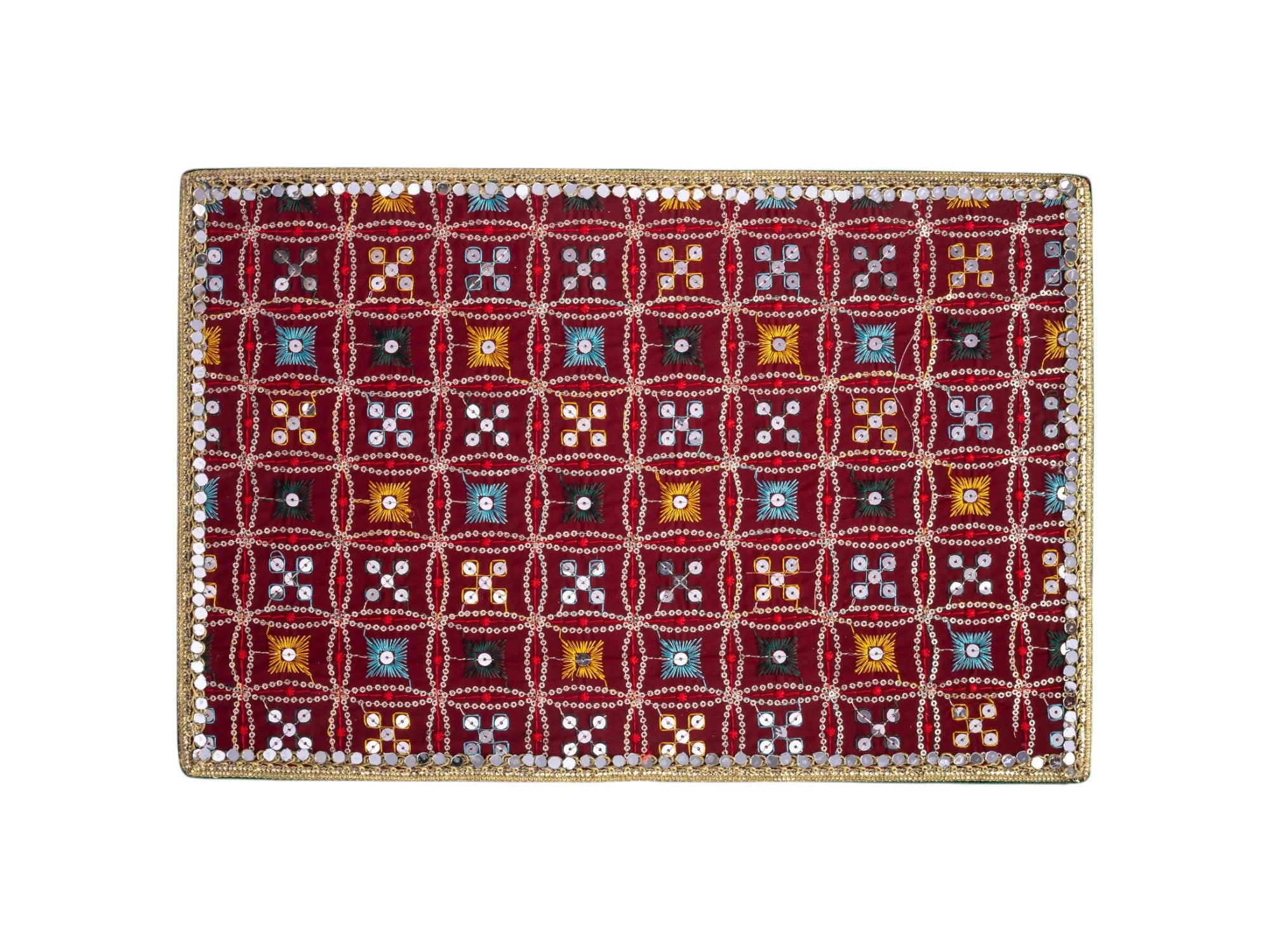 Rajwada Handcrafted Chowki - Maroon
