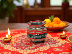 Rajwada Handcrafted Lota - Green