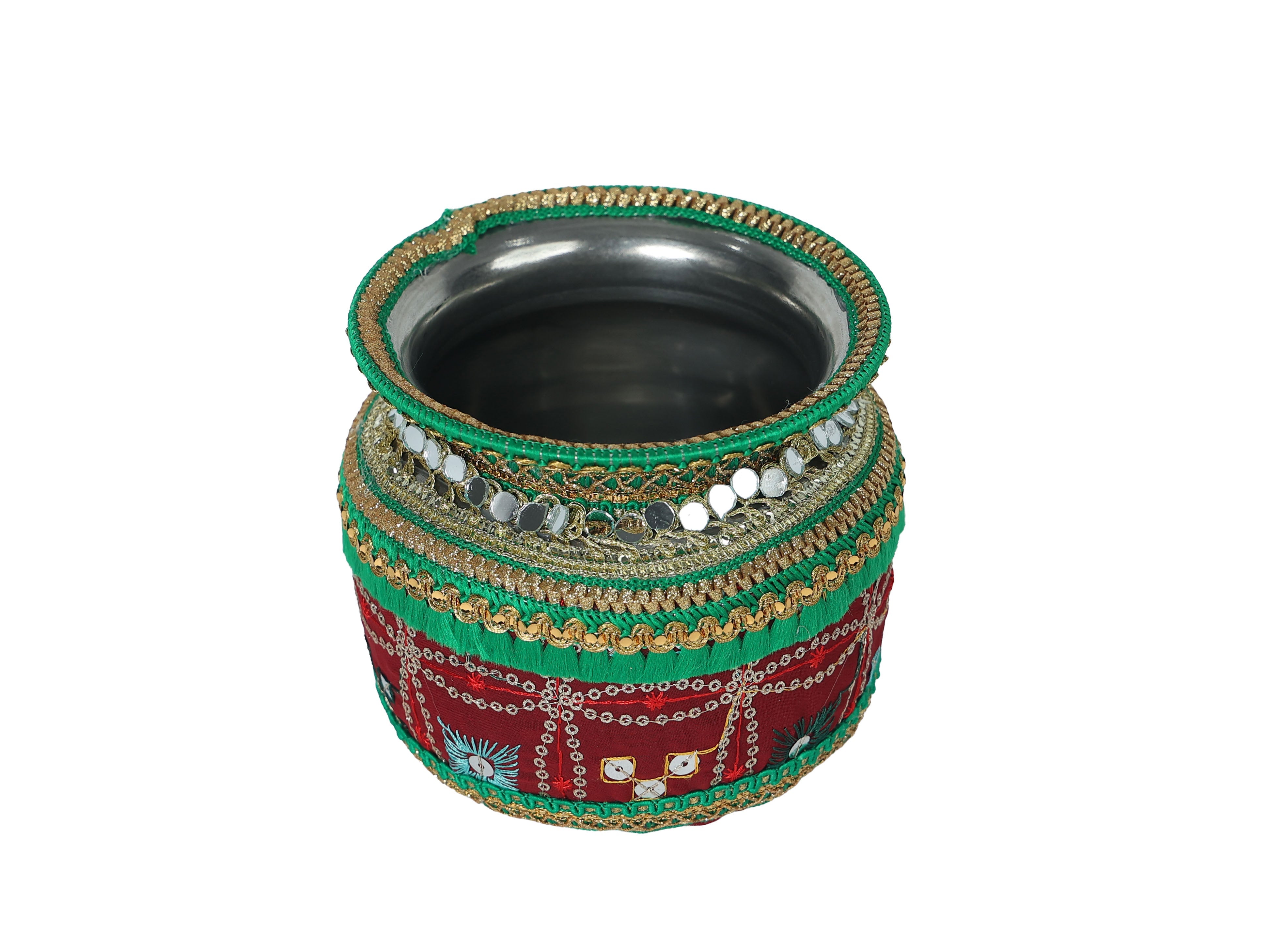 Rajwada Handcrafted Decorated Lota - Maroon