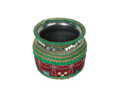 Rajwada Handcrafted Decorated Lota - Maroon