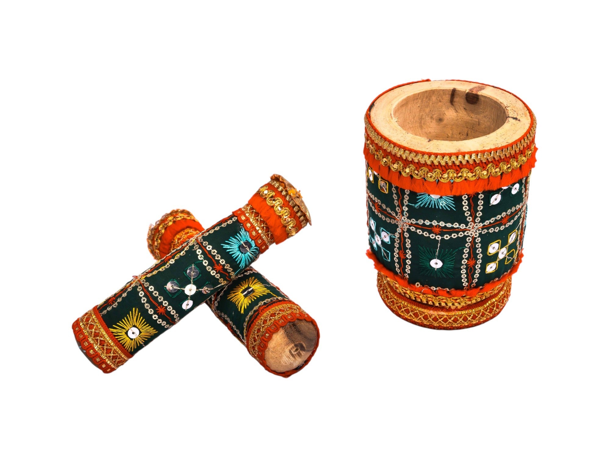 Rajwada Handcrafted Okhal Musal - Green