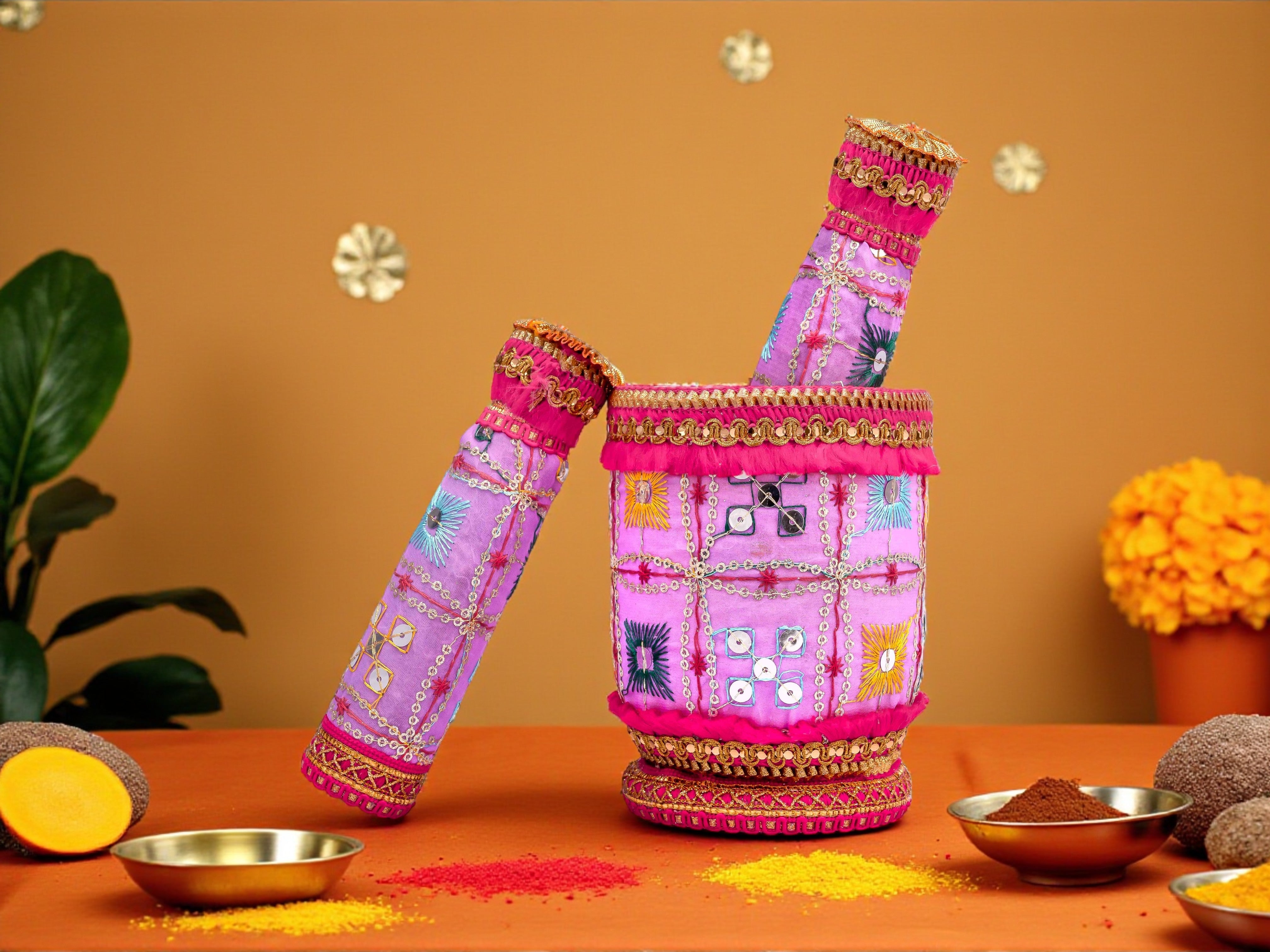 Rajwada Handcrafted Okhal Musal - Lavender