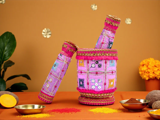 Rajwada Handcrafted Okhal Musal - Lavender