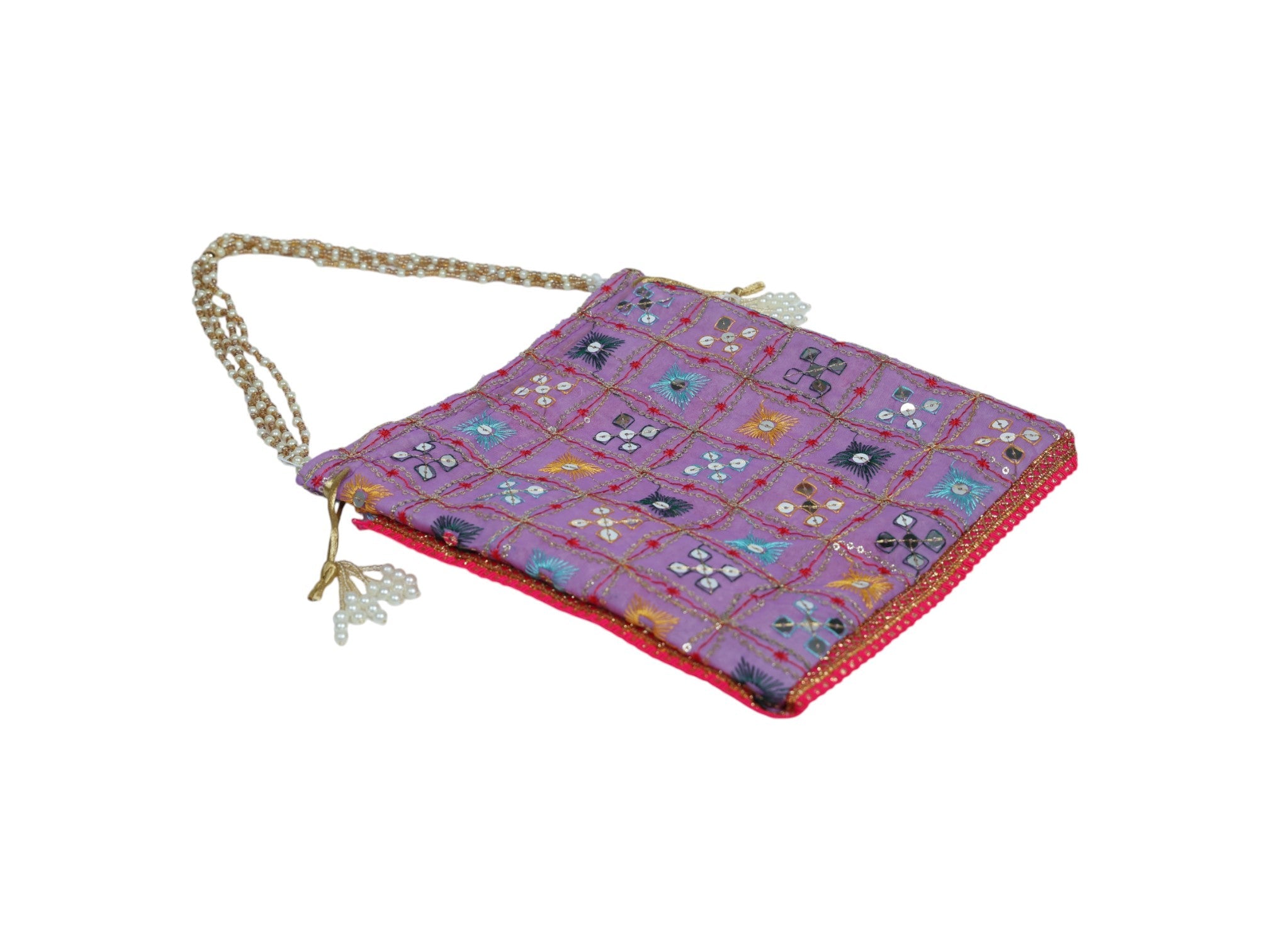 Rajwada Handcrafted Potli - Lavender - Image 3