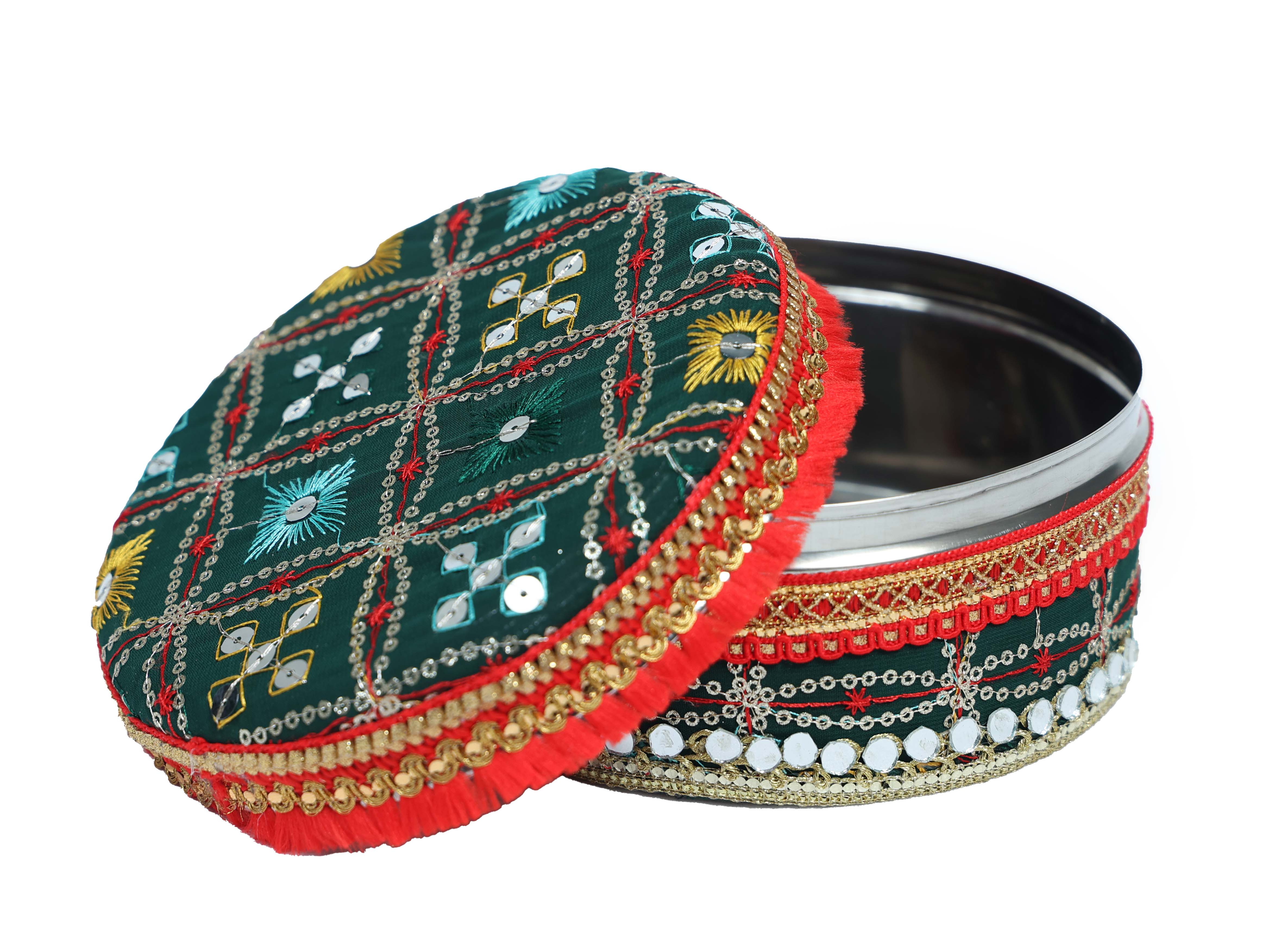 Rajwada Handcrafted Laddoo Box - Green