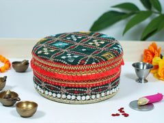 Premium Elegance Teej Celebration Thaal Combo with Potli, Ladoo Box & Shagun Essentials