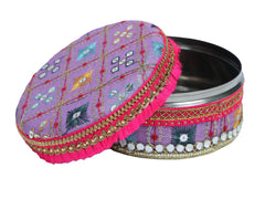 Rajwada Handcrafted Laddoo Box - Lavender