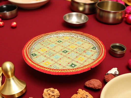 Rajwada Handcrafted Thaal - Pista