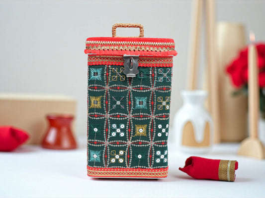 Rajwada Steel Square container - Green