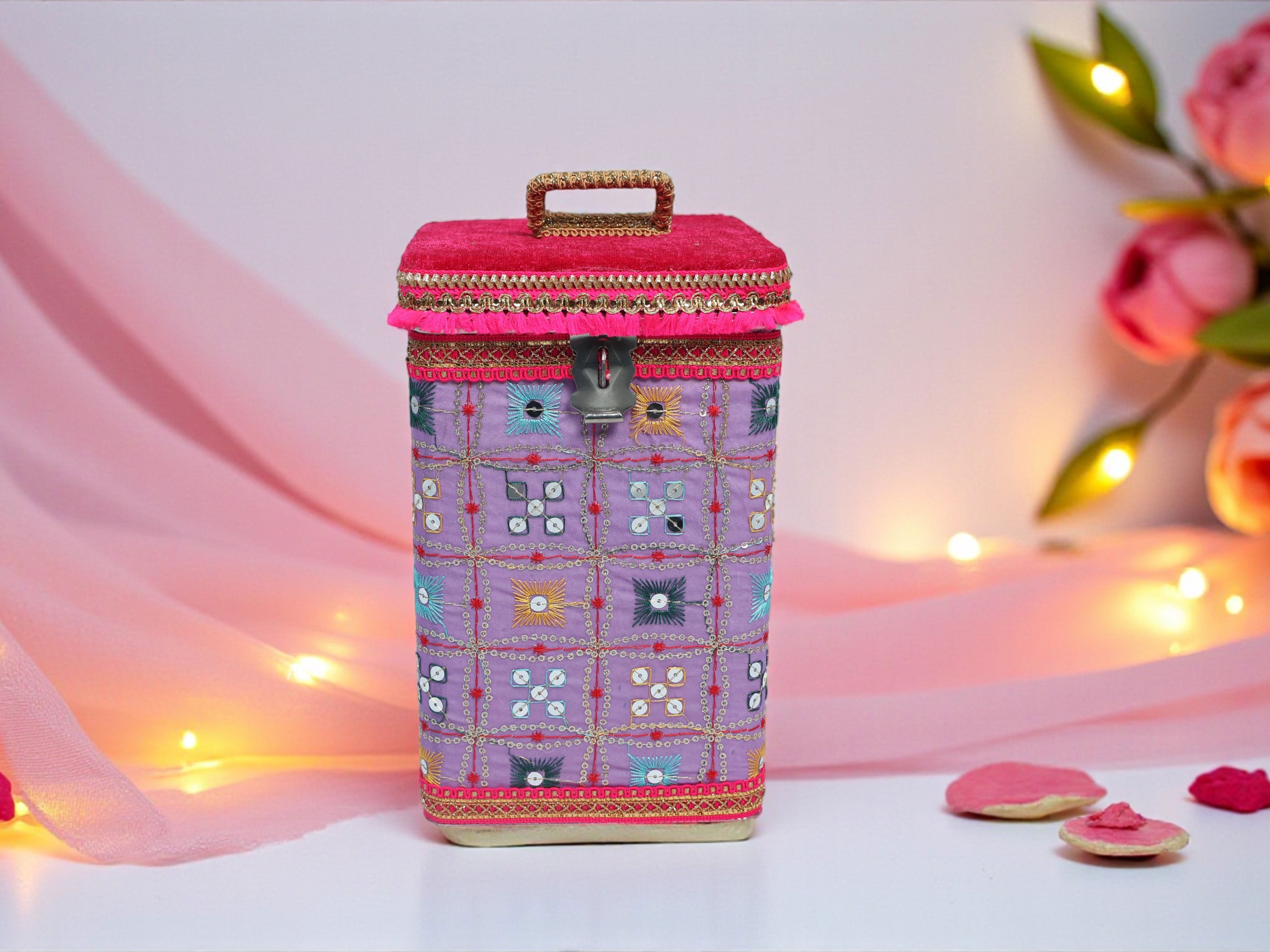 Rajwada Steel Square container - Lavender