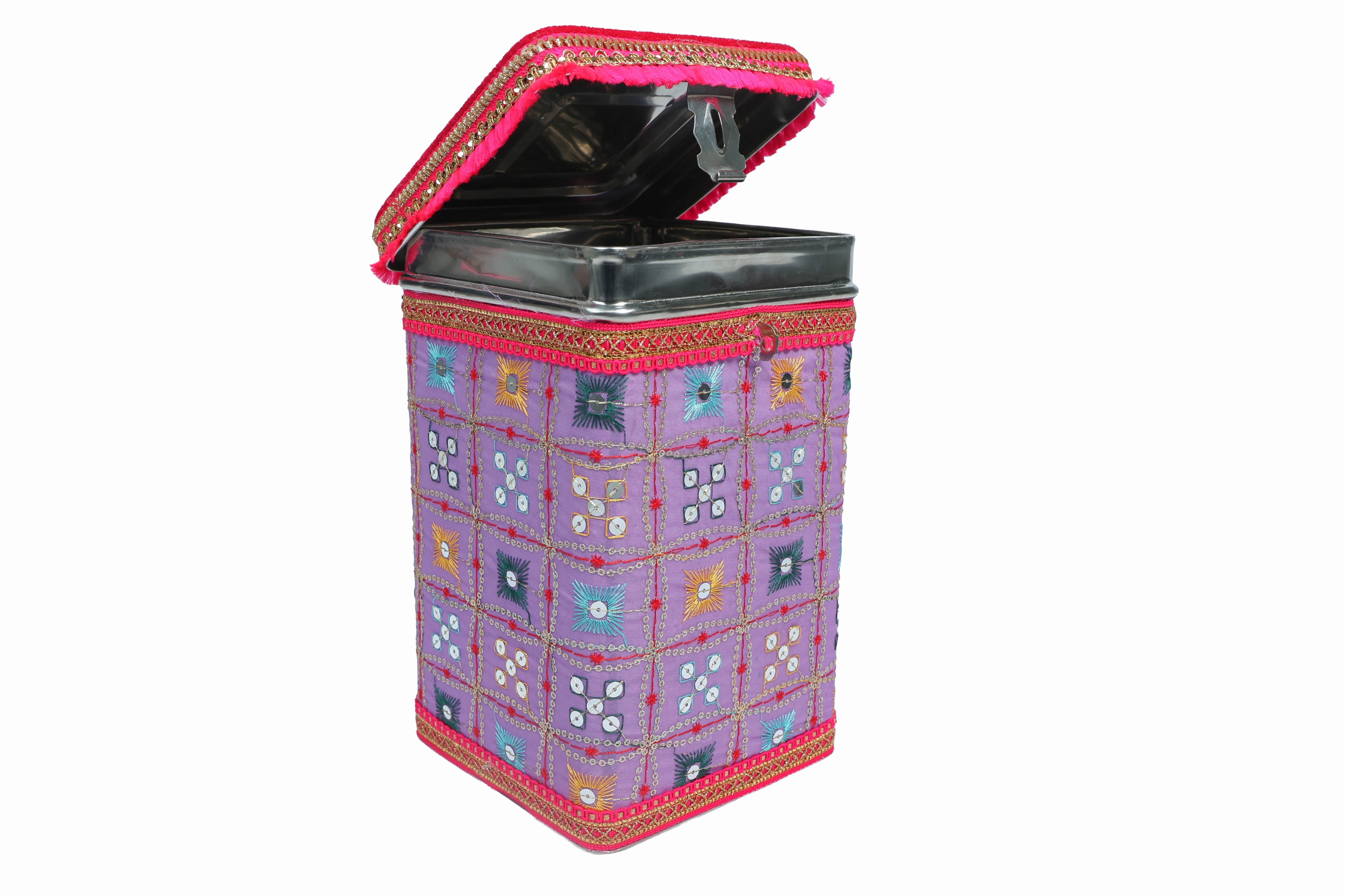 Rajwada Steel Square container - Lavender