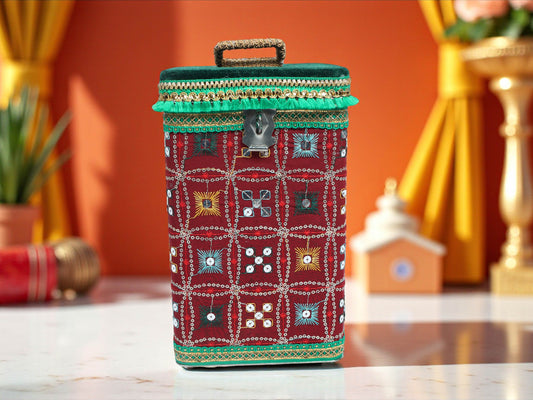 Rajwada Steel Square container - Maroon