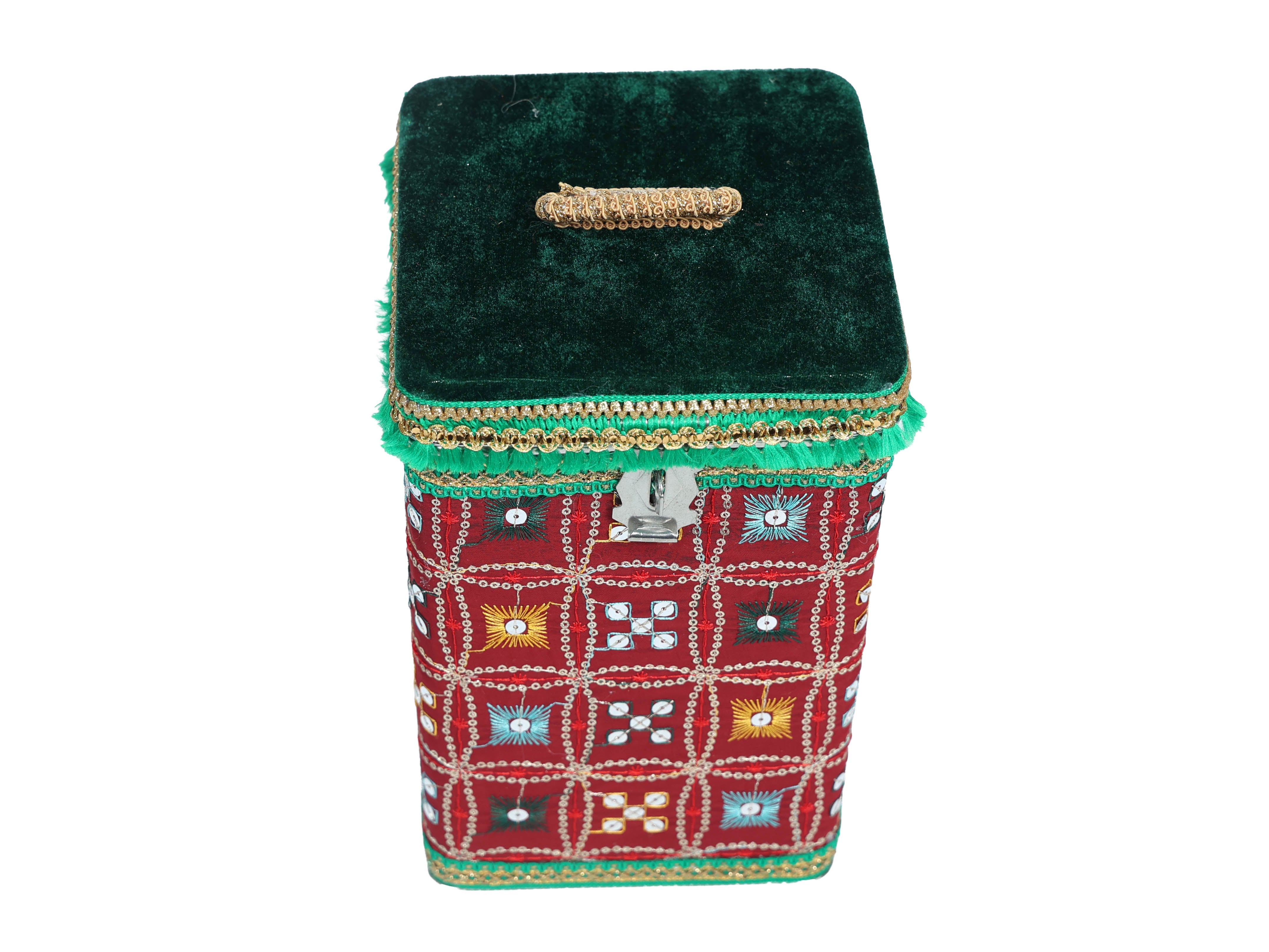 Rajwada Steel Square container - Maroon