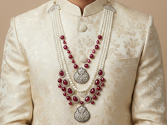 JB - Antique Groom Mala - Red