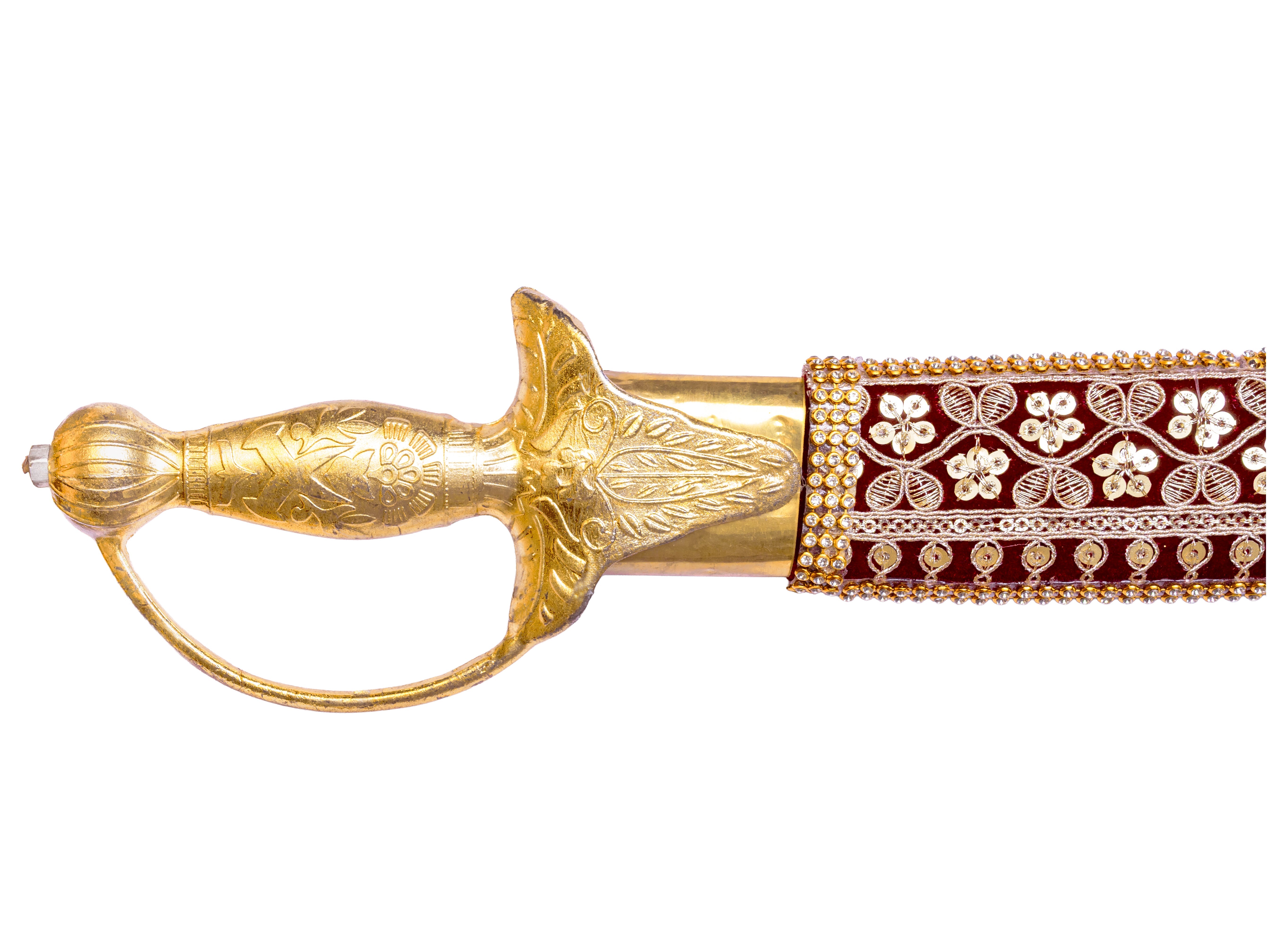 Regal Maroon Groom Talwaar