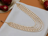 Regal Multi-Layer Pearl & Kundan Groom Mala – 6 Strand Design