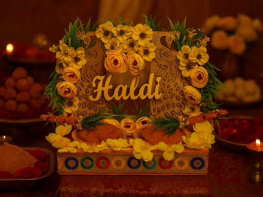 Royal Peacock Haldi Platter