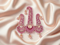Royal Triple-Design Groom kalgi with Gold Detailing - Peach